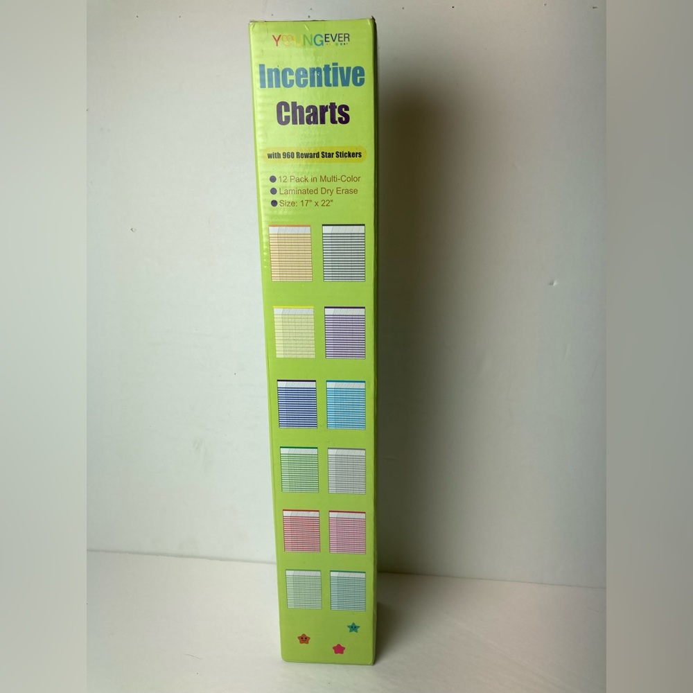 Teachers Supply of 12 Pack Multi-Color Laminated Dry Erase Incentive Chart NEW